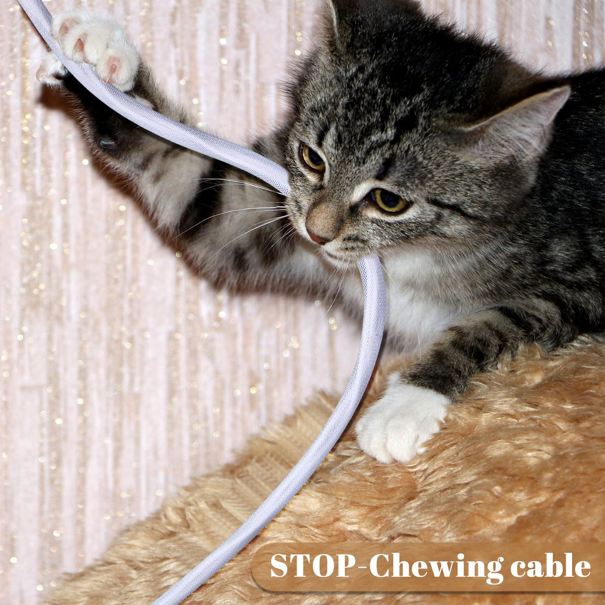 Pangda sleeving wrapped on computer cables for tidy cable management
