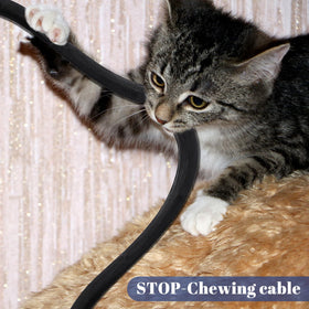 Pangda wire loom keeps TV and PC wiring organized in black.