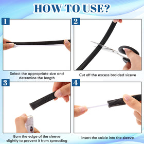Pangda wire sleeve 3-8 inch braided expands to fit more cables.