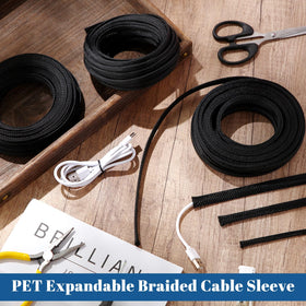 Pangda black braided sleeve blends with equipment for clean setups.