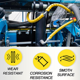 Pangda yellow protector shown in an automotive setting for organized wiring.