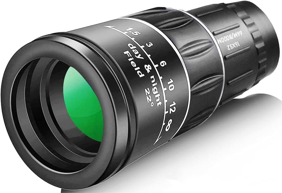 Pankoo 16x52 monocular overview showing crisp, expansive viewing capability.