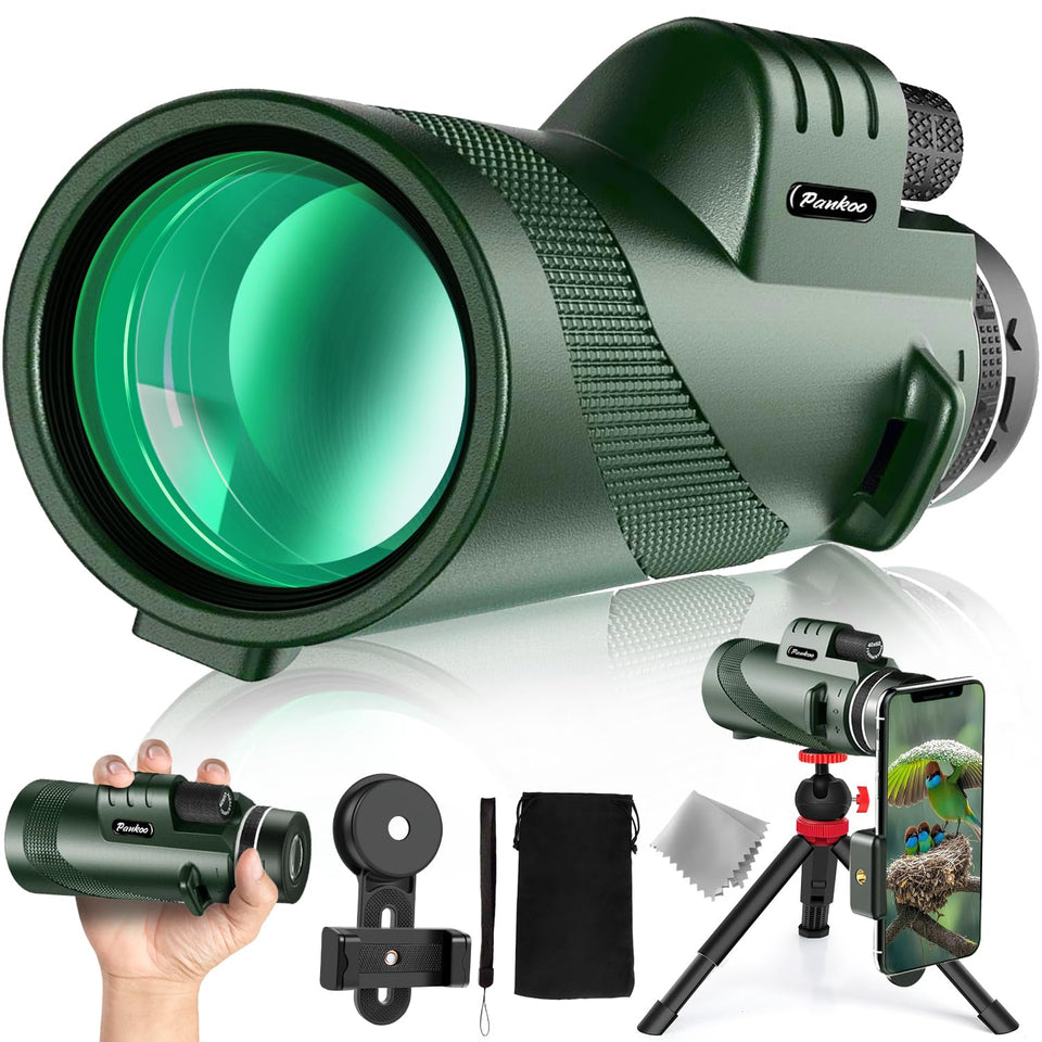 Pankoo 40x60 monocular with smartphone adapter for crisp distant viewing