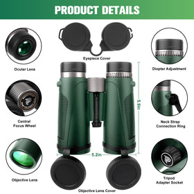 Pankoo complete binocular kit includes box strap covers and cloth for easy travel.