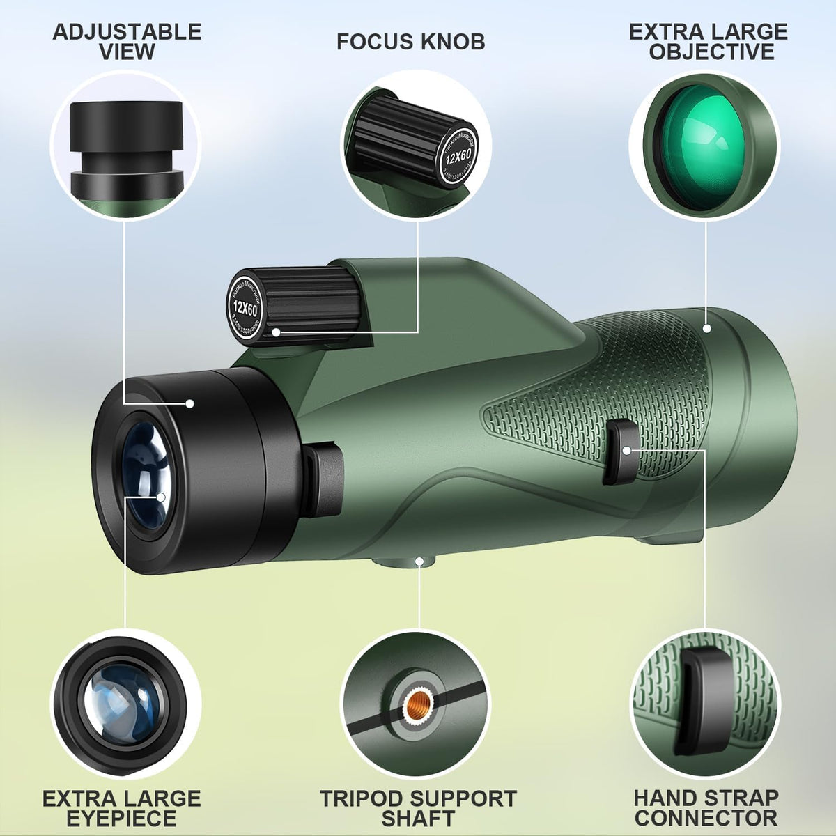Ideal for hiking, birding, and concert viewing.