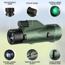 Ideal for hiking, birding, and concert viewing.