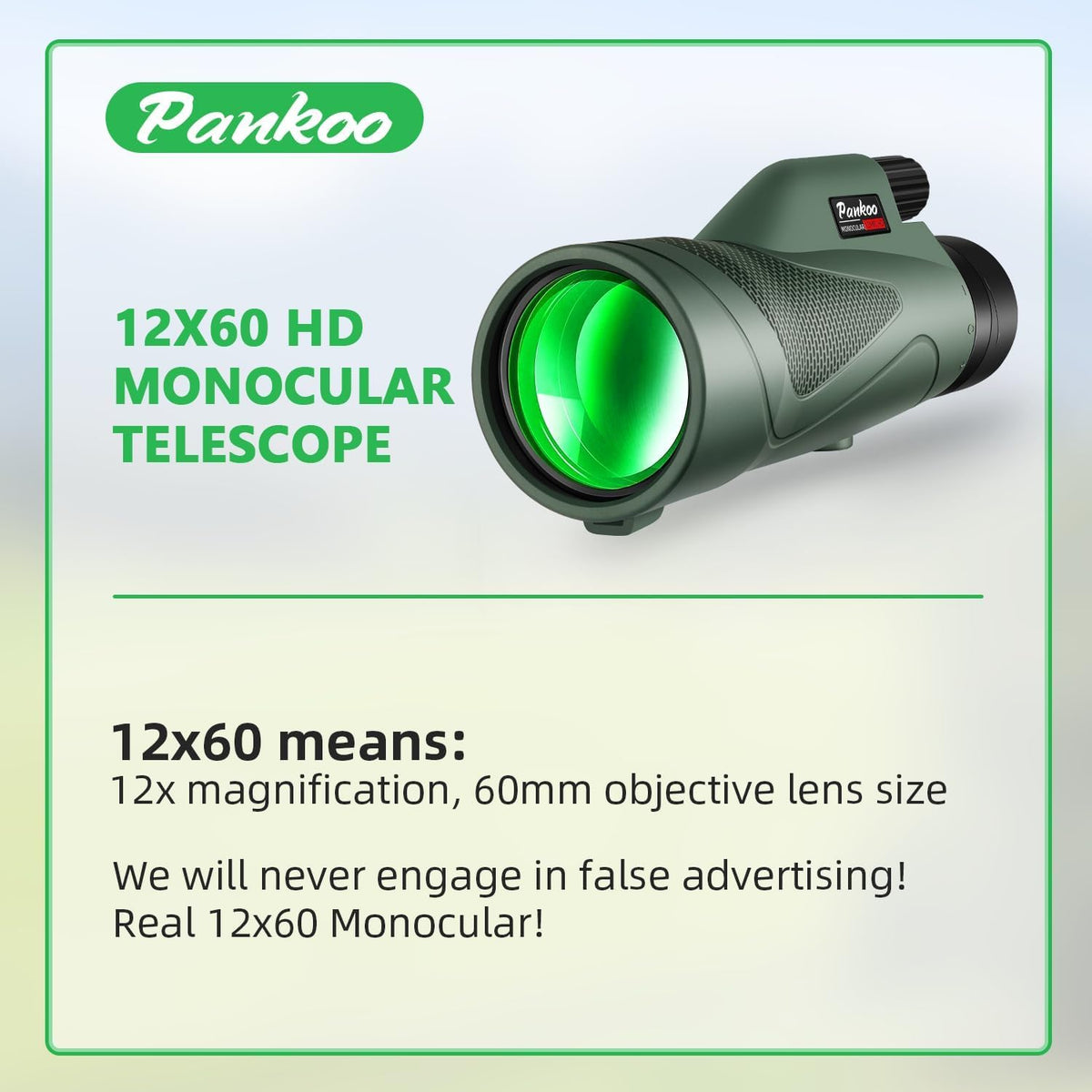 Pankoo tripod stabilizes shots for clear birdwatching and distant scenery.