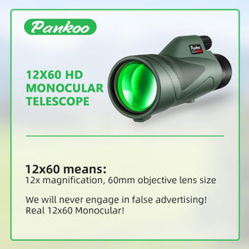 Pankoo tripod stabilizes shots for clear birdwatching and distant scenery.