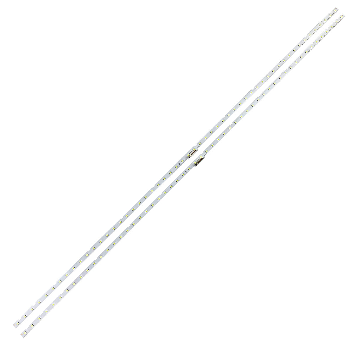 PANMILED front view of two LED strips showing match to original connectors and quick identification benefit