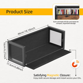 PAPAGIFTREE CD Case stores discs, DVDs, and cassettes in one sturdy unit