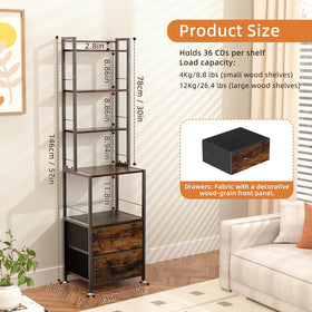 PAPAGIFTREE multi-tier storage for CDs and DVDs keeps media organized.