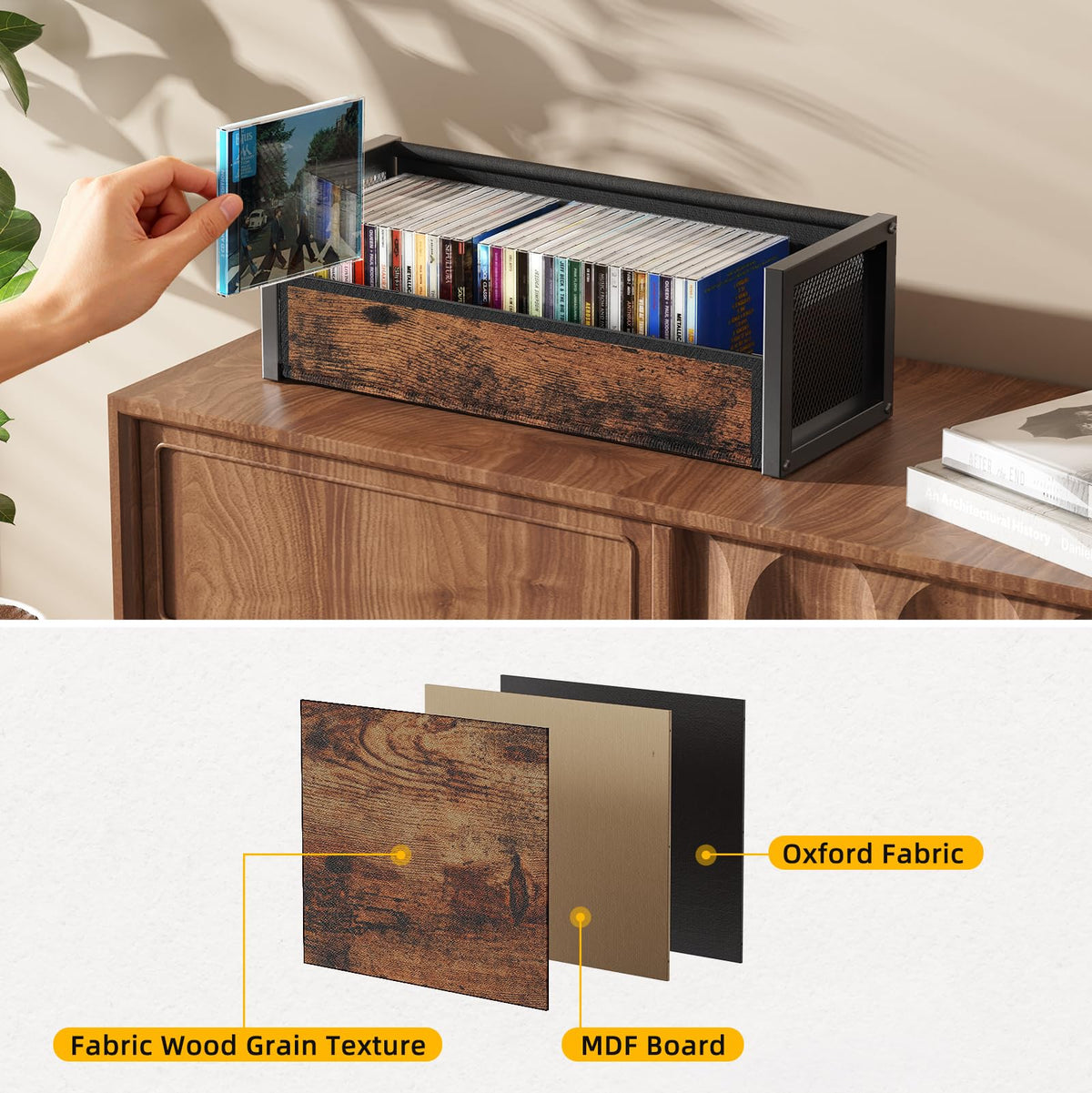 PAPAGIFTREE CD Organizer stackable design maximizes vertical space in any room