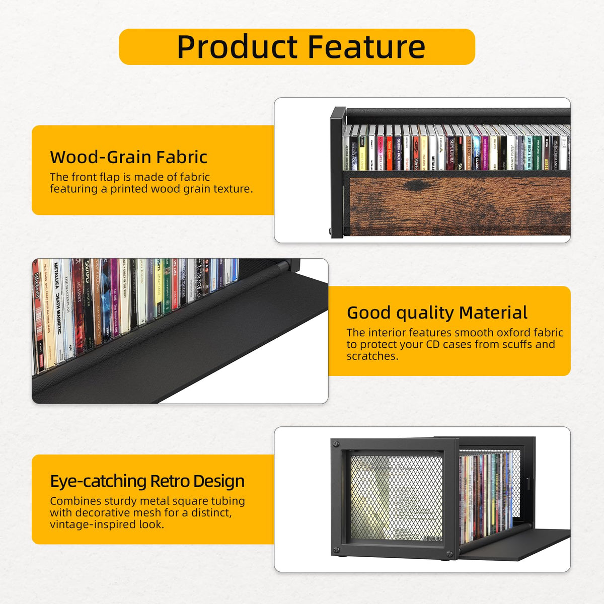 PAPAGIFTREE CD Storage holds up to 40 CDs for compact organization