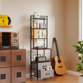 PAPAGIFTREE DVD-CD display organization front view demonstrates versatile shelving.
