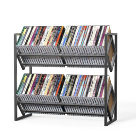PAPAGIFTREE front view showing full two-tier CD capacity and neat display benefit