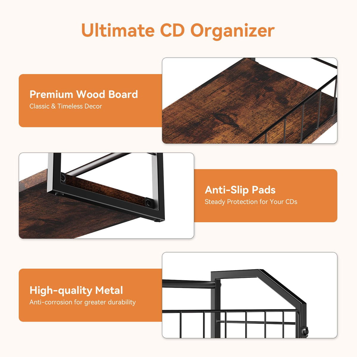 PAPAGIFTREE next to standard CD cases showing compact scale and space saving