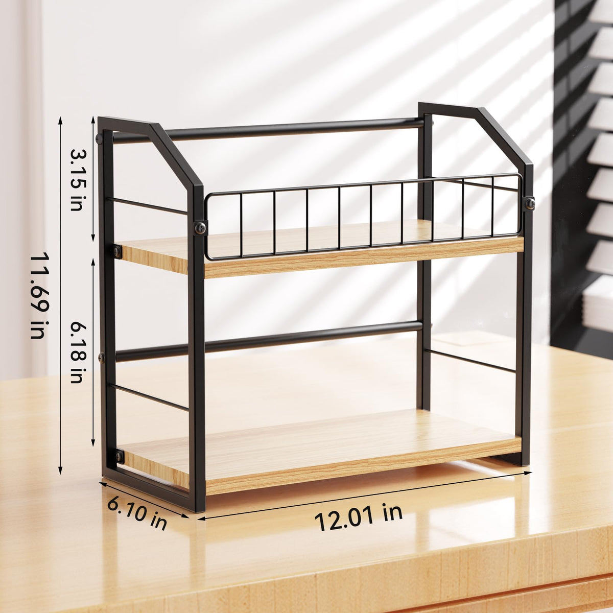 PAPAGIFTREE top shelf guard rail close-up preventing slips and securing displayed covers