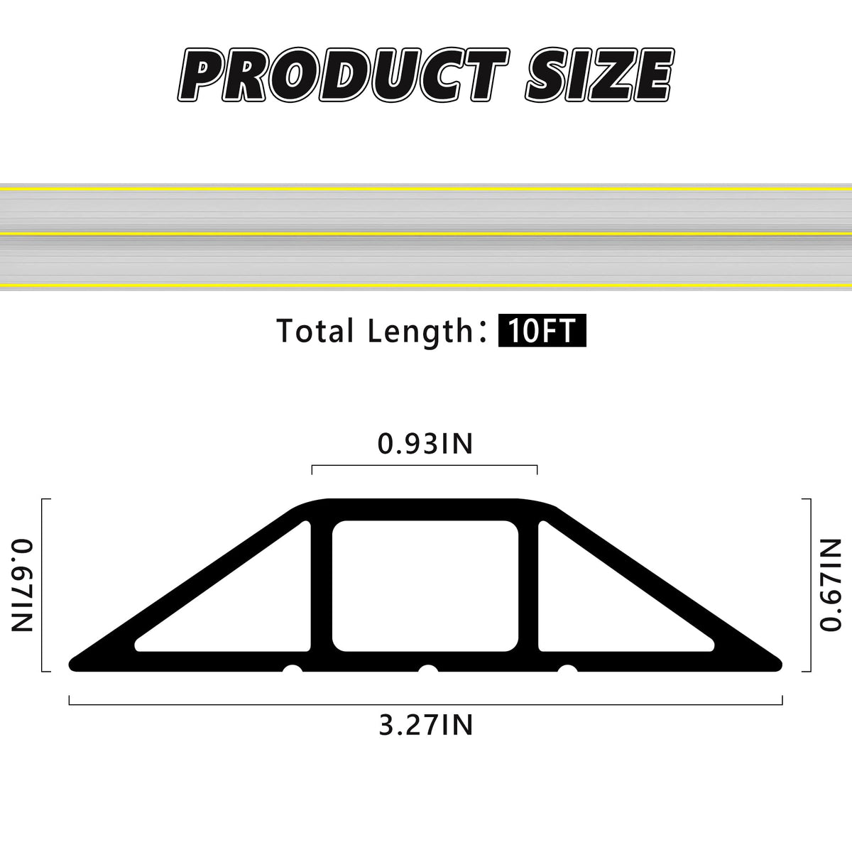 Papillon cord cover with yellow warning stripes improves safety.