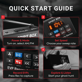 PARANORMIC Spirit Box Kit backlit display aids visibility in low light.