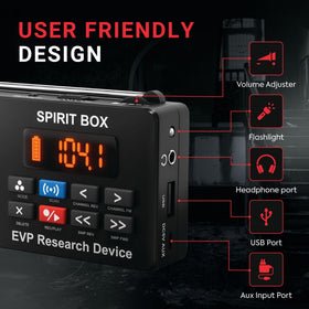 PARANORMIC Spirit Box Kit sweep mode highlights fast gap-free AM/FM scanning.