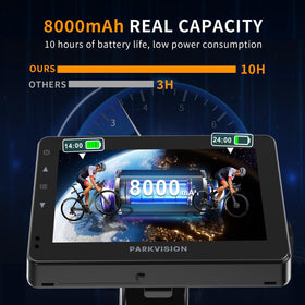 PARKVISION 8000mAh battery supports long rides between charges