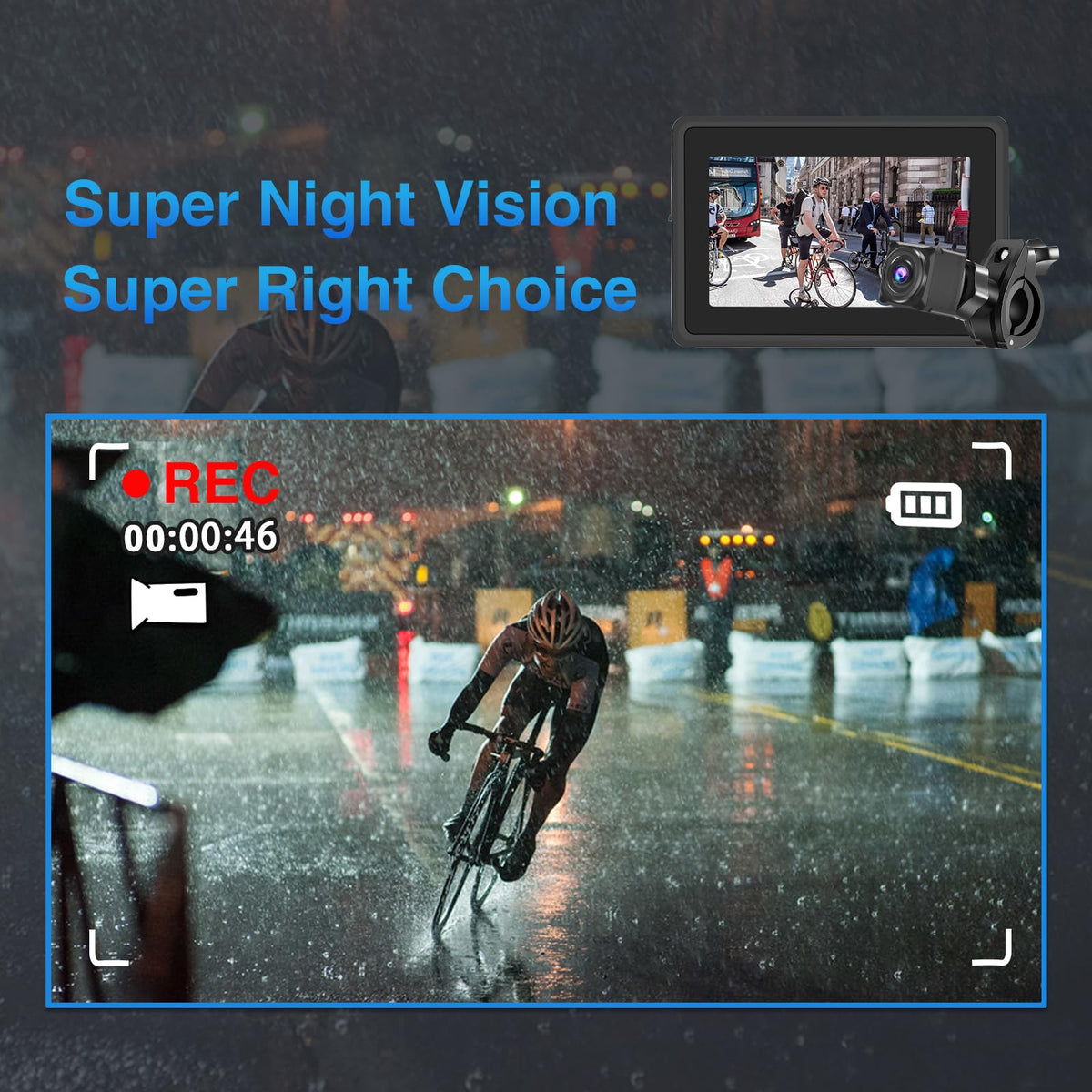 PARKVISION IP68 weatherproof design withstands rain and fog during trips.