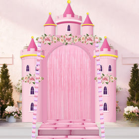 Party Greeting princess castle canopy backdrop for birthday photo moments