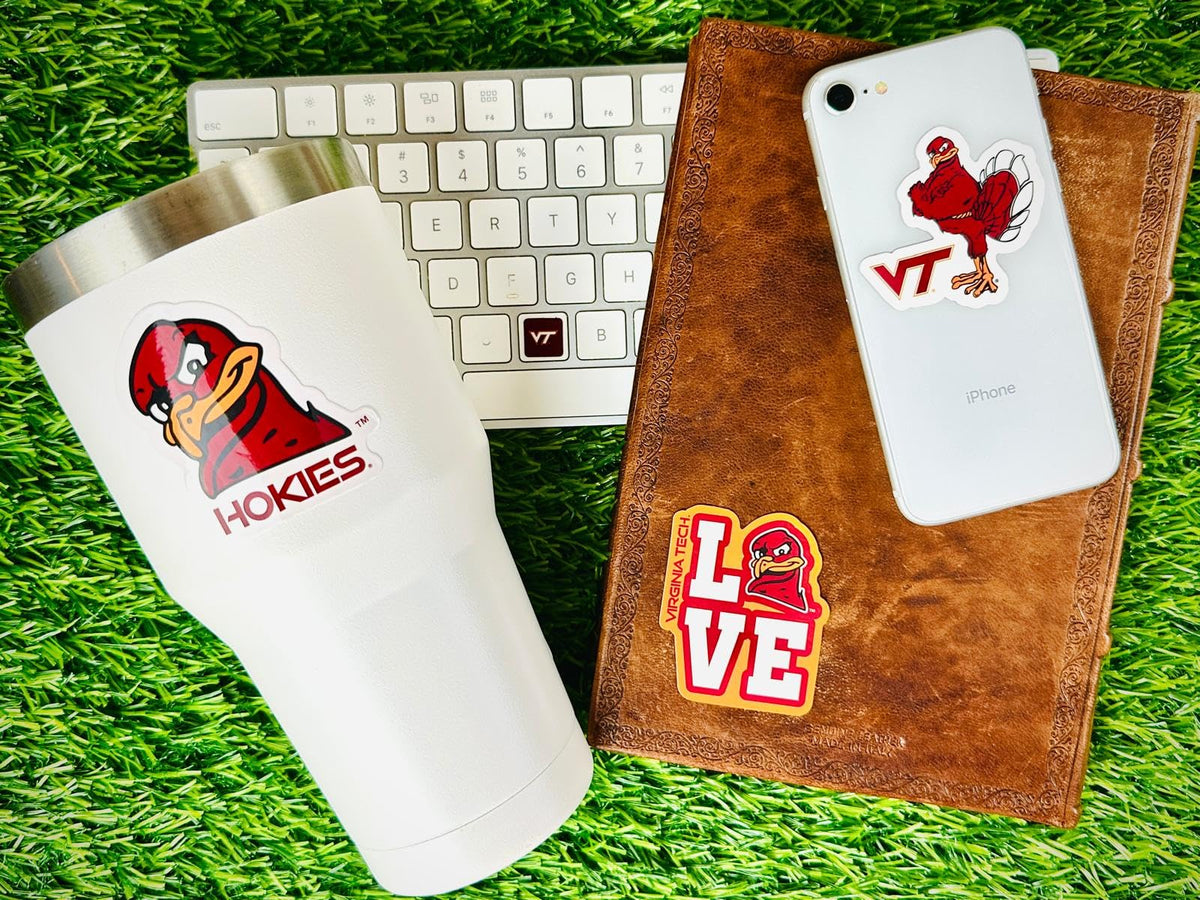 PartyKandy VT stickers on car, laptop, and phone for bold fandom and visibility