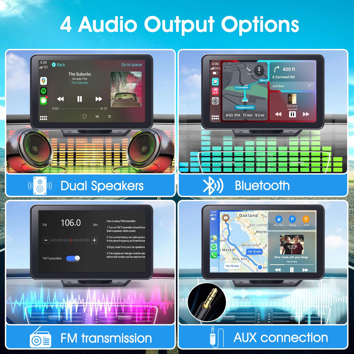 PASLDA audio ports and AUX view showing multiple outputs for flexible sound