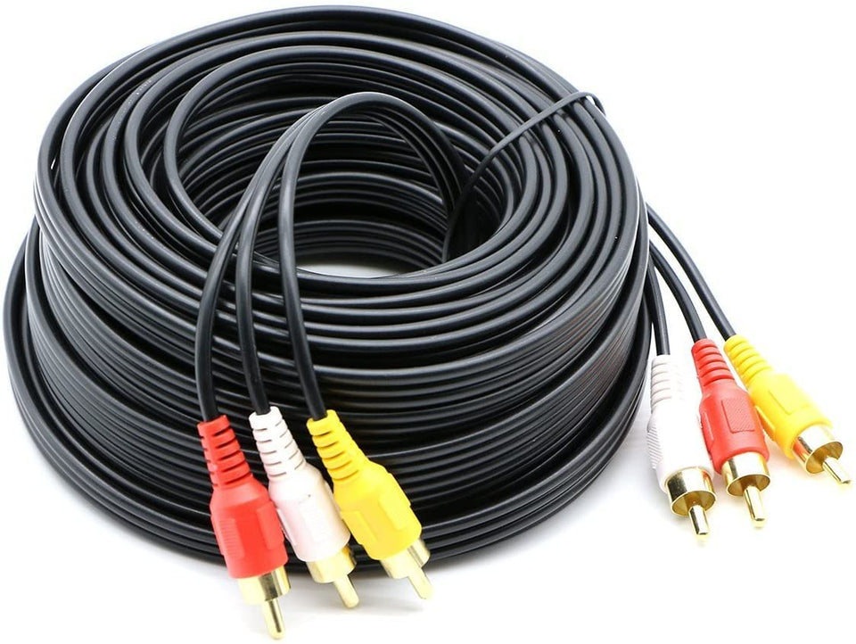 PASOW 3 RCA cable with 30ft reach delivers reliable audio and video connections