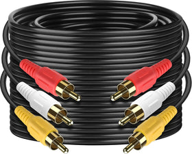 PASOW 3 RCA cable for audio and video connections with 25 ft length