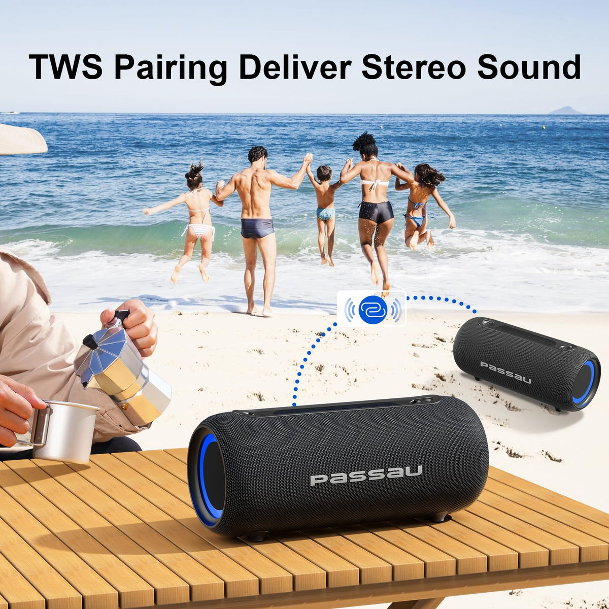 Passau RGB lights glowing, adds energetic atmosphere for parties