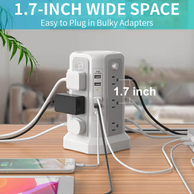 PASSUS 10ft cord and plug image showing long UL approved extension for flexible placement