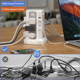 PASSUS flat plug and 10ft cord detail providing flexible placement and reach