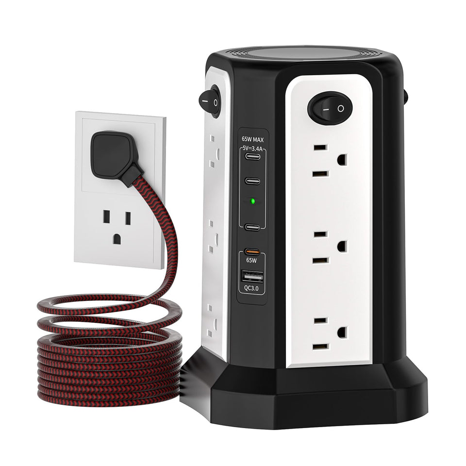 PASSUS front view of tower showing full unit and brand, tidy charging solution