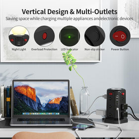 PASSUS charging station in use on desk organizing devices and cables