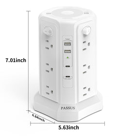 PASSUS charging station on desk powering laptop, phone, and accessories for tidy workspace