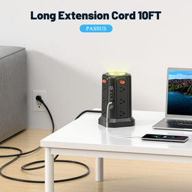 PASSUS on a desk powering laptop and phone demonstrating tidy setup benefit