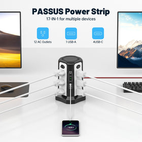 PASSUS safety label and materials close-up, reinforces fire-resistant, surge protection