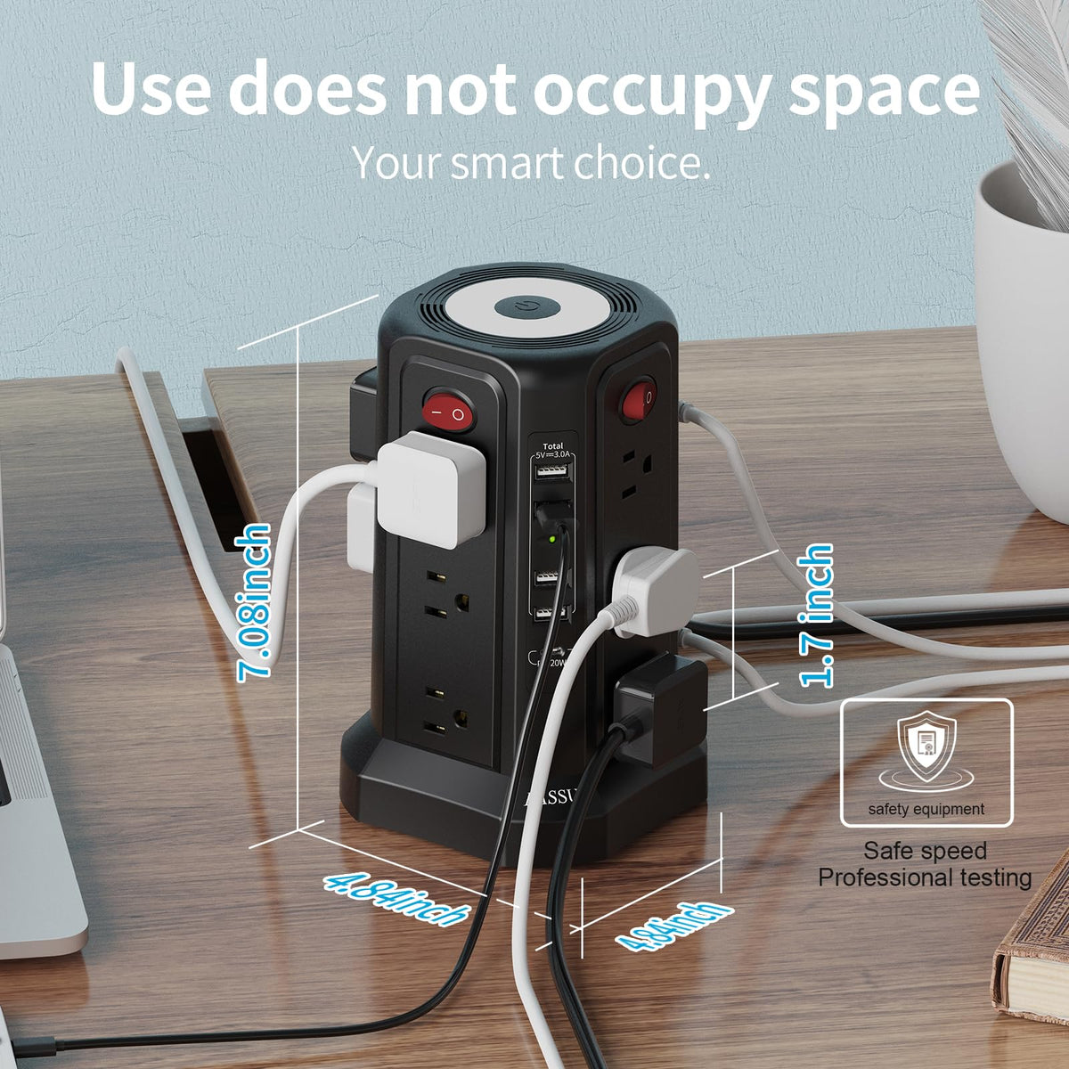PASSUS power strip UL-certified for safer, reliable surge protection