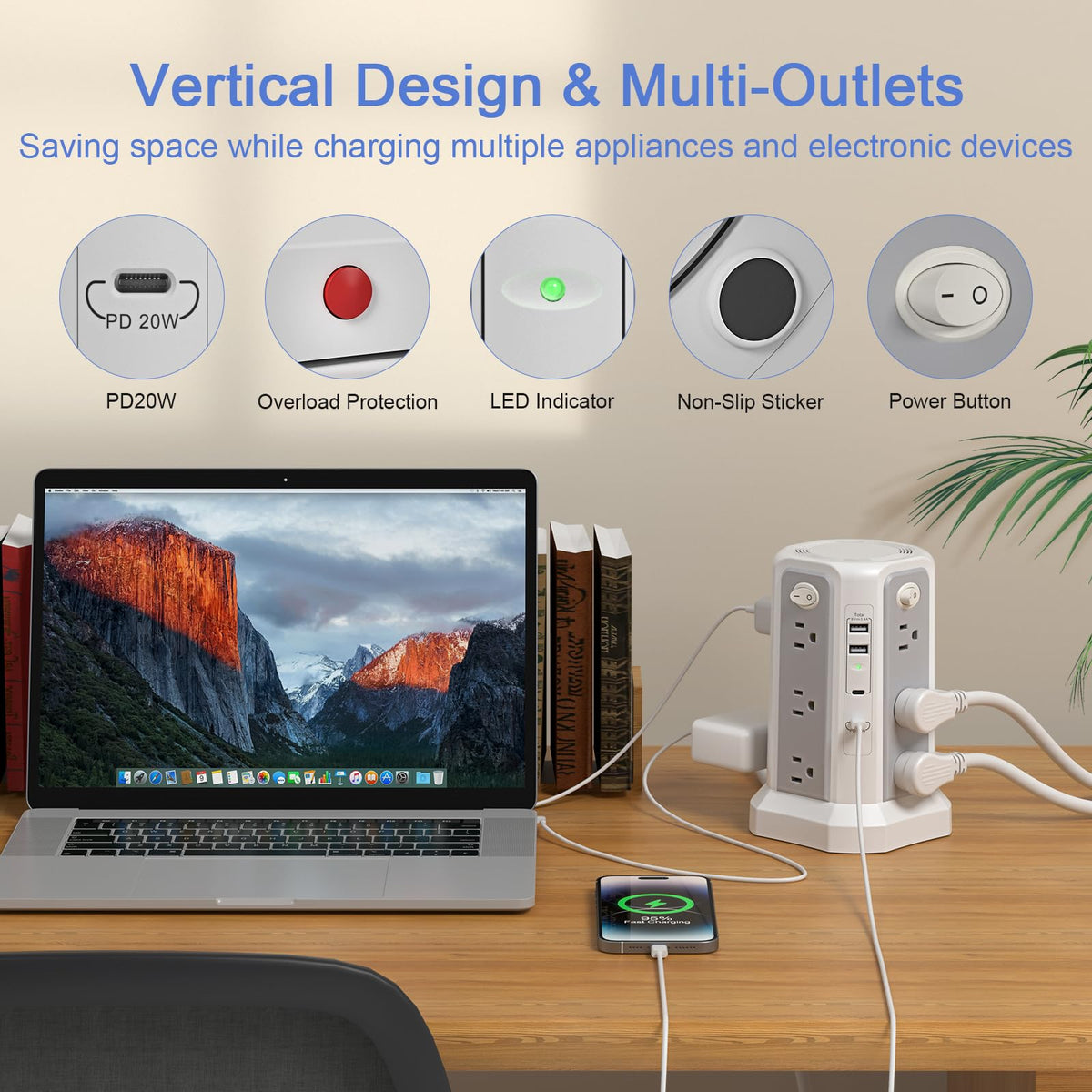 PASSUS side view with phones charging demonstrating simultaneous device power