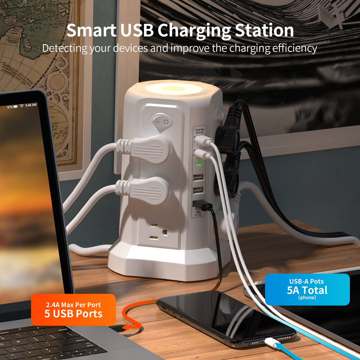 PASSUS surge protector circuitry with built-in circuit breaker for added protection