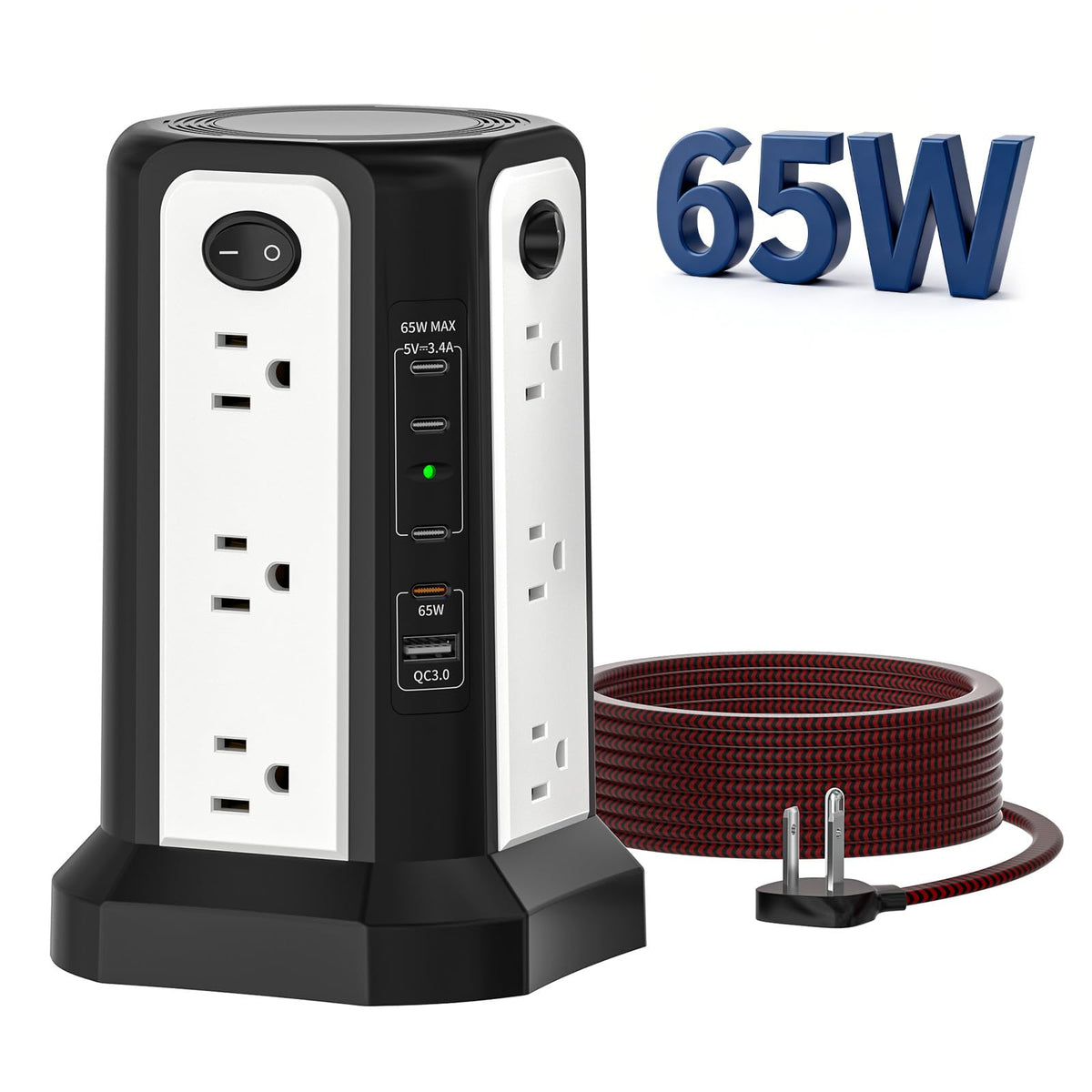 PASSUS close-up of USB-C and USB-A ports, fast charging convenience visible