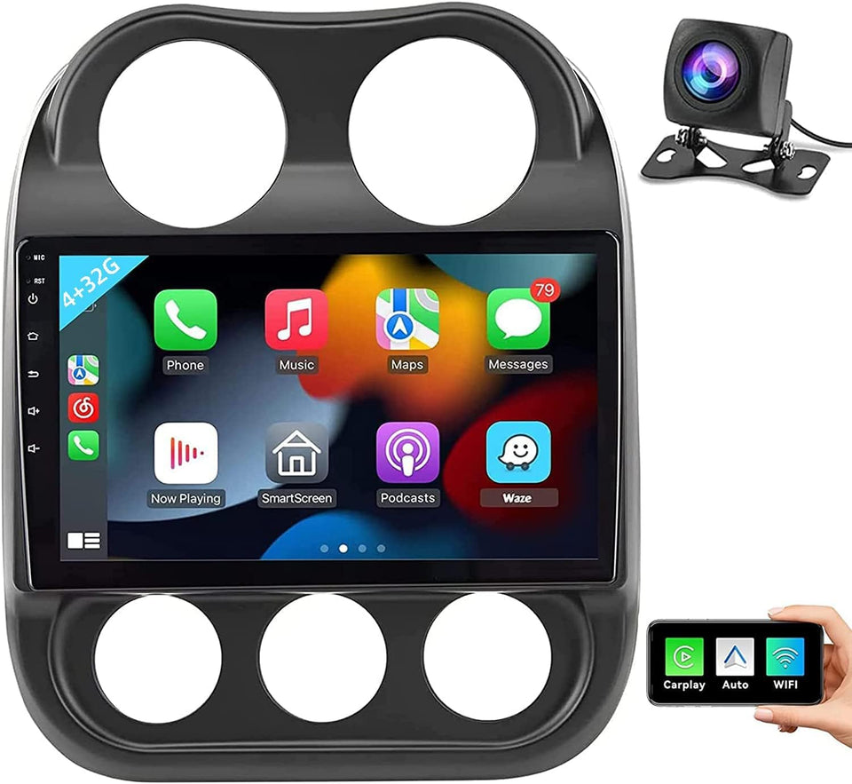 PASYR Android 13 10-inch touchscreen car radio for Jeep with wireless CarPlay for easy navigation