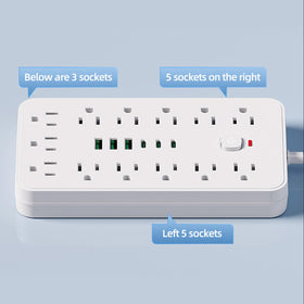 PATDEENREE 19-in-1 outlet strip powers multiple devices at once