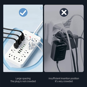 PATDEENREE optimized outlet layout keeps bulky adapters away