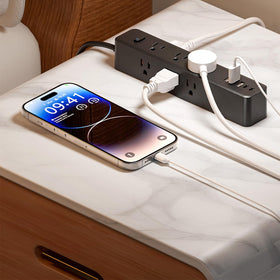 PATDEENREE prevents outlet crowding with widely spaced sockets.