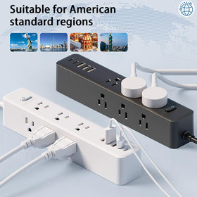 PATDEENREE surge protector with 5ft cord for flexible placement.