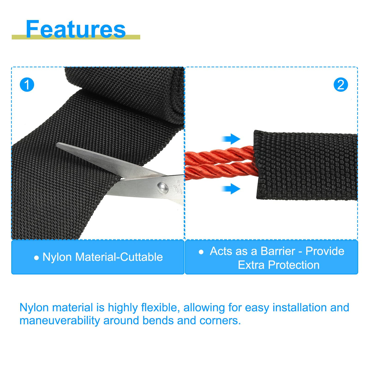 PATIKIL hose sleeve suited for automotive, construction, and industrial applications.