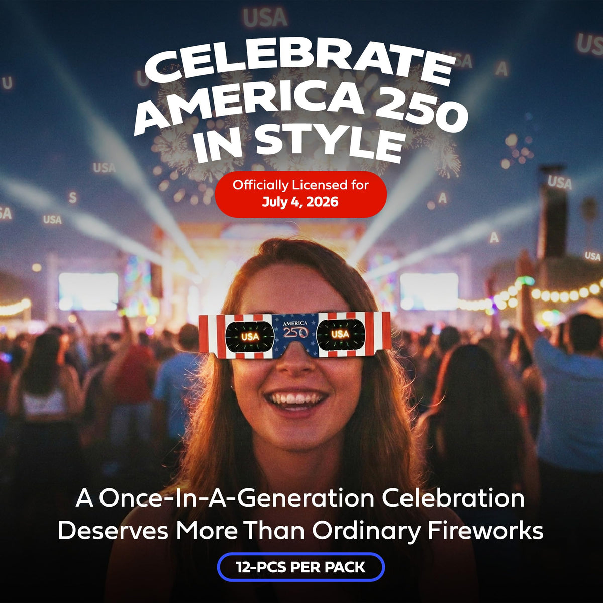 American Paper Optics patriotic 12-pack offers lightweight, durable eyewear for crowds.
